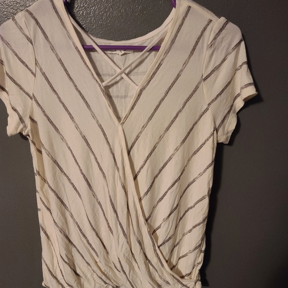 Maurices Stripe Crisscross front shirt